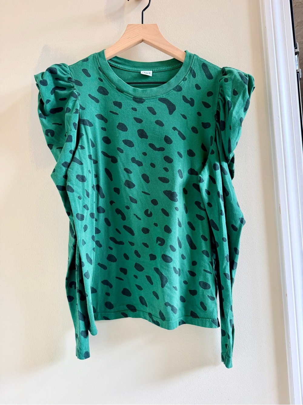 Clare V. Le Puff Longsleeve Tee - Evergreen Jaguar $165